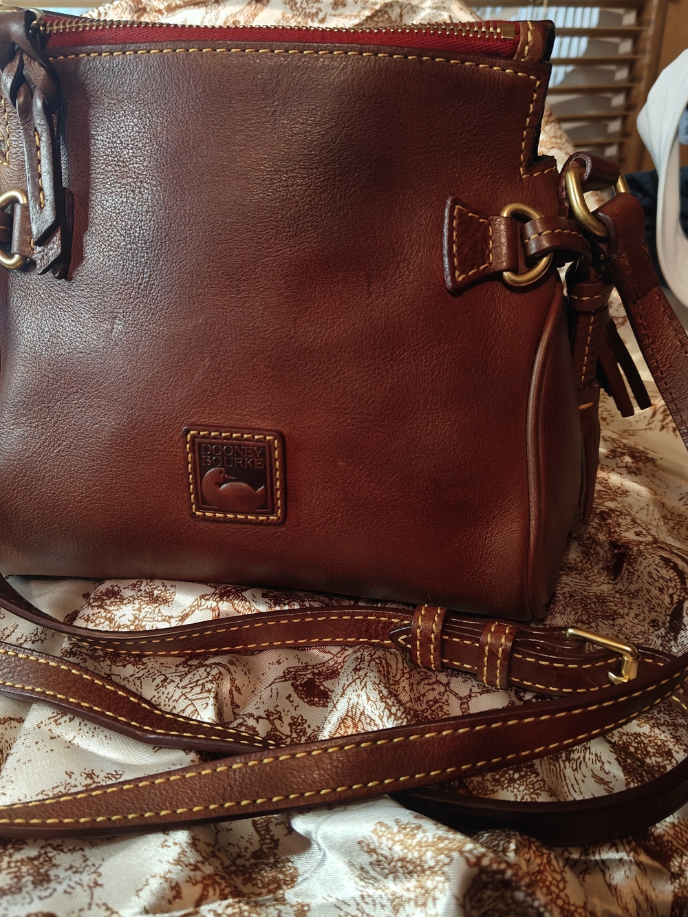 Dooney & Bourke Brown Leather Crossbody Bag - Picture 2 of 10